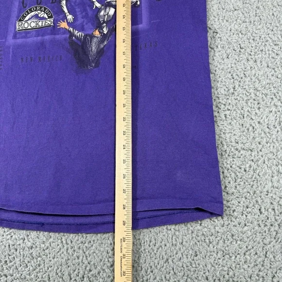 Vintage Colorado Rockies T-Shirt Mens XL Purple 90s MLB Baseball USA - Picture 7 of 10